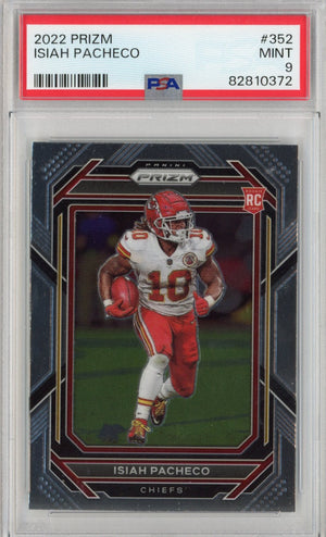 Graded 2022 Panini Prizm Isiah Pacheco #352 Rookie RC Football Card PSA 9 Mint
