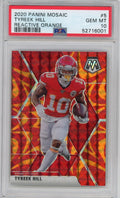Graded 2020 Panini Mosaic Tyreek Hill #5 Reactive Orange Football Card PSA 10 Gem Mint