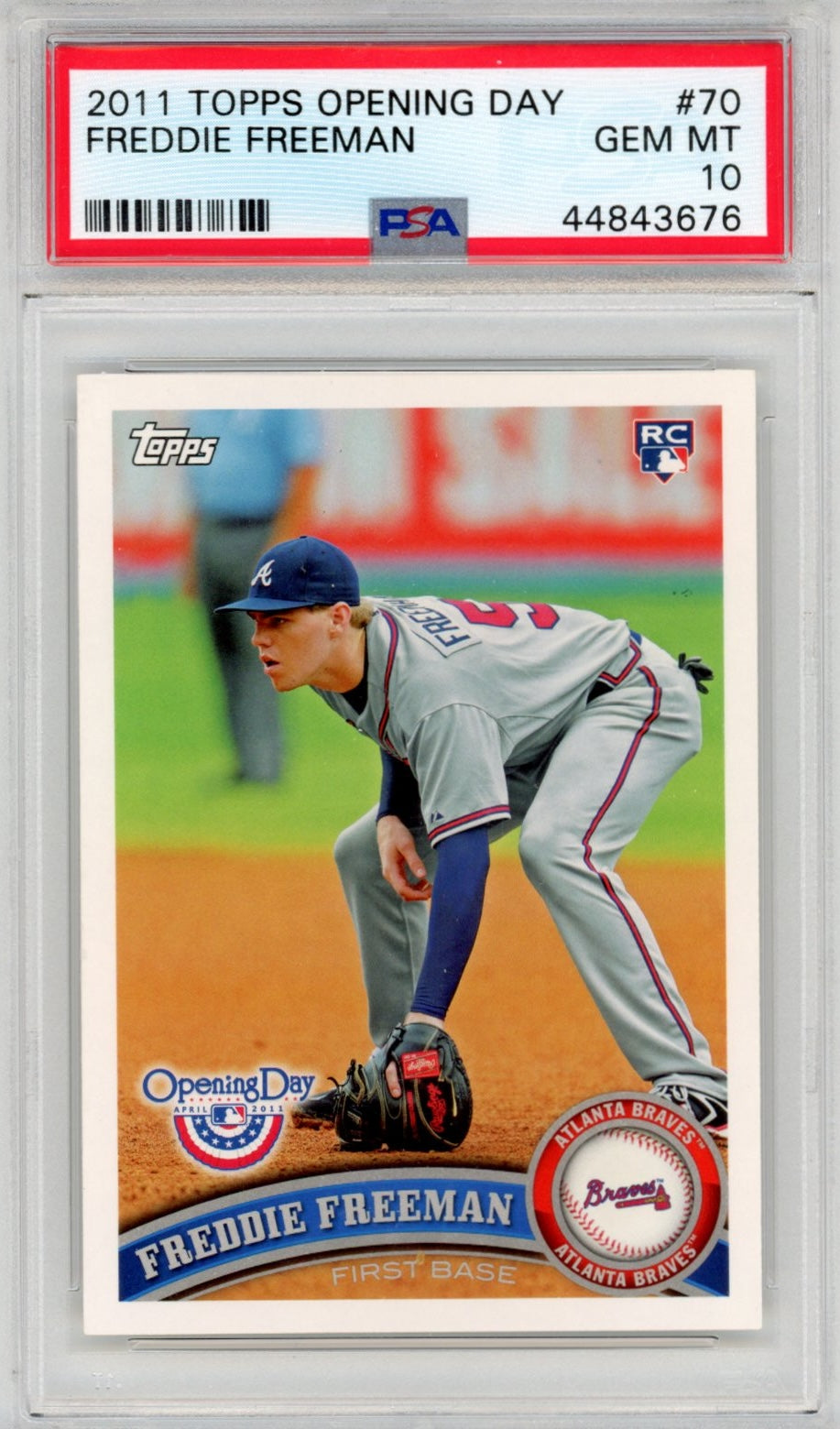 Graded 2011 Topps Opening Day Freddie Freeman #70 Rookie RC Baseball Card PSA 10 Gem Mint