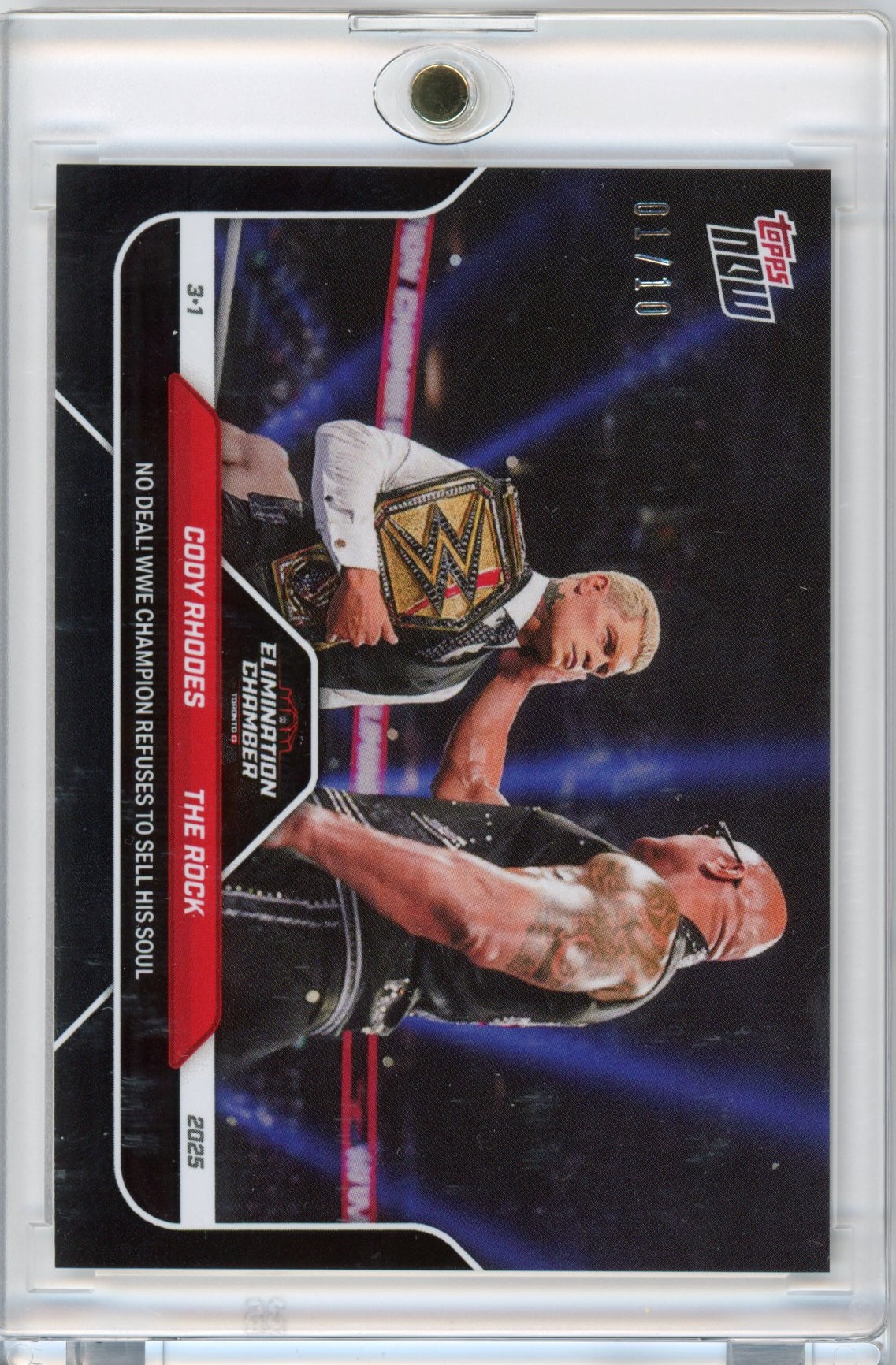 2025 Topps Now WWE Cody Rhodes/The Rock #26 Black /10 No Deal! Wrestling Card