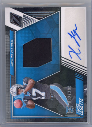 2024 Panini Zenith Xavier Legette #210 Relic Auto /399 Rookie RC Football Card