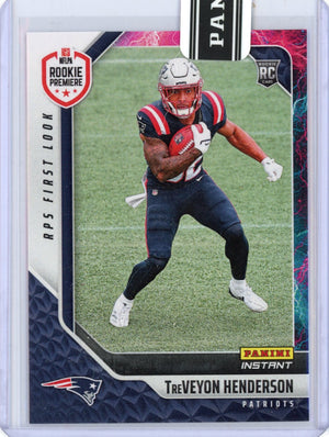 2025 Panini Instant NFL TreVeyon Henderson #37 RPS First Look Lightning /5 New England Patriots Rookie RC Football Card