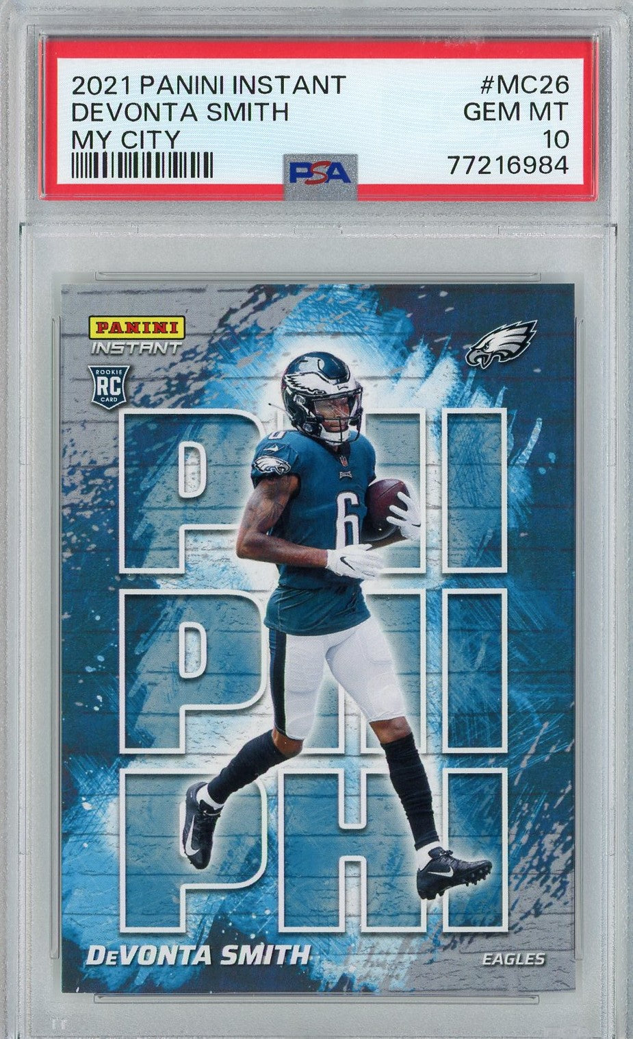 Graded 2021 Panini Instant DeVonta Smith #MC26 My City Rookie RC Football Card PSA 10 Gem Mint