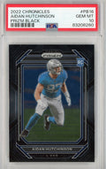 Graded 2022 Panini Chronicles Aidan Hutchinson #PB16 Prizm Black Rookie RC Football Card PSA 10