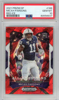 Graded 2021 Prizm DP Micah Parsons #188 Red Ice Rookie RC Football Card PSA 10 Gem Mint