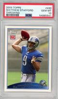 Graded 2009 Topps Matthew Stafford #430 Throwing Rookie RC Football Card PSA 10 Gem Mint
