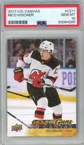 Graded 2017 Upper Deck Canvas Nico Hischier #C211 Rookie RC Hockey Card PSA 10 Gem Mint