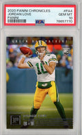 Graded 2020 Panini Chronicles Jordan Love #PA4 Panini Rookies RC Football Card PSA 10 Gem Mint