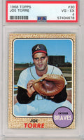 Graded 1968 Topps Joe Torre #30 Baseball Card PSA 4 VG-EX