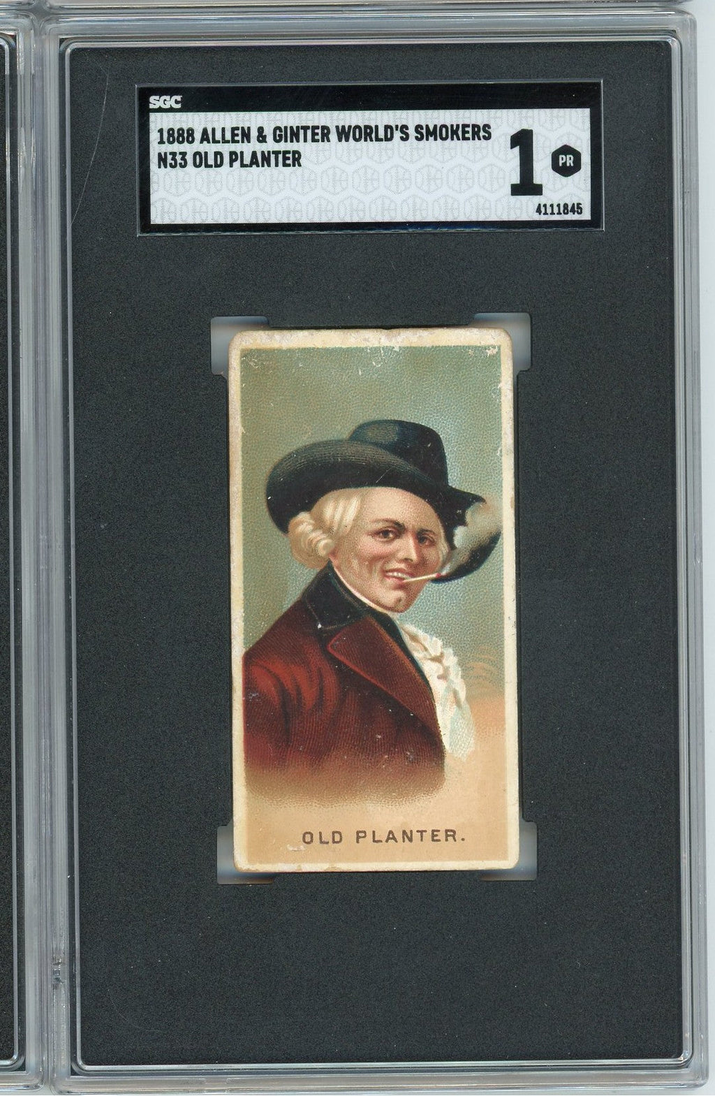 Graded 1888 Allen & Ginter World's Smokers N33 Old Planter Baseball Tobacco Card SGC 1
