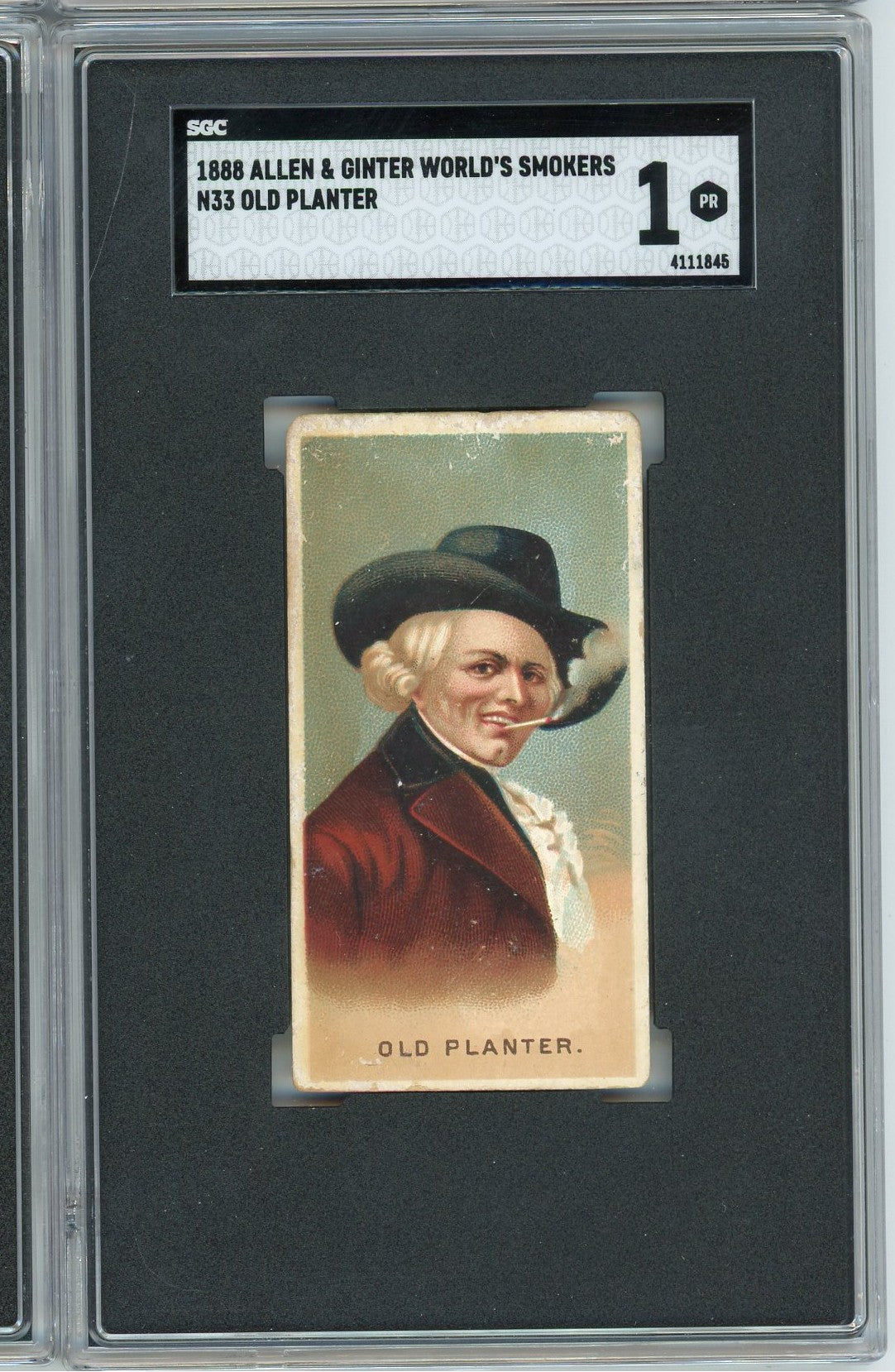 Graded 1888 Allen & Ginter World's Smokers N33 Old Planter Baseball Tobacco Card SGC 1