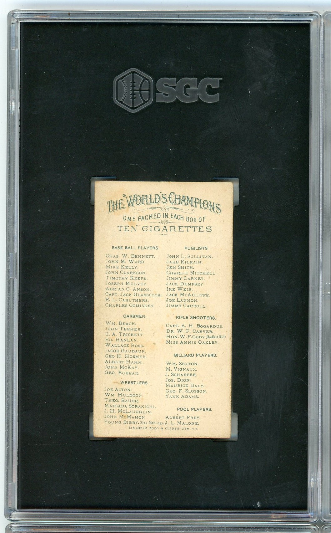 Graded 1887 Allen & Ginter N28 Hon. W.F. Cody Buffalo Bill Baseball Tobacco Card SGC 5.5 Excellent