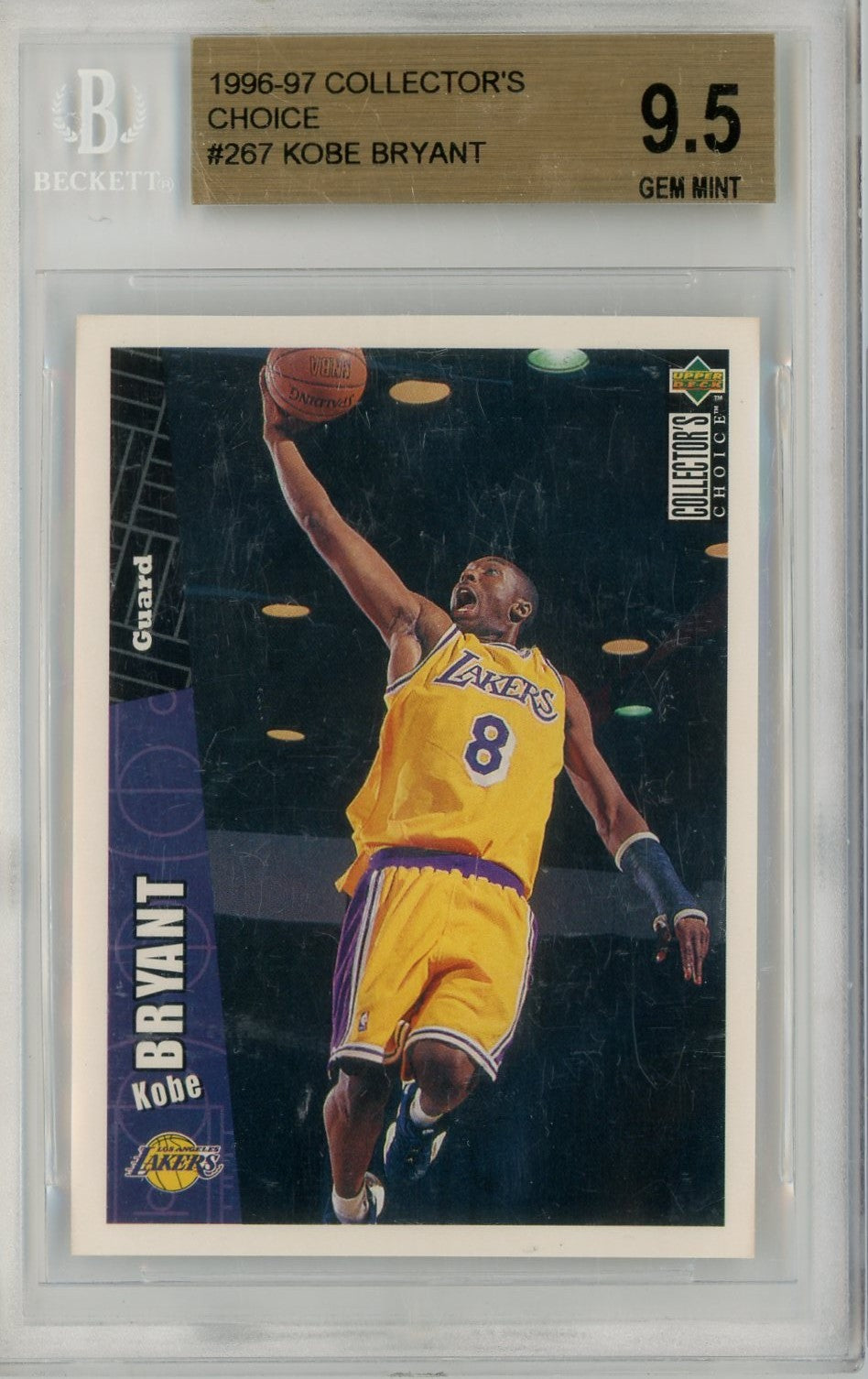 Graded 1996-97 Collector's Choice Kobe Bryant #267 Rookie RC Basketball Card BGS 9.5 Gem Mint