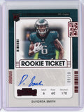2021 Panini Contenders Red Variation Rookie Ticket Devonta Smith #107 /10 Auto Rookie RC Football Card