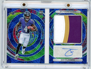 2023 Panini Spectra Rookie Optics Zay Flowers #ROZFL /15 Booklet Auto Rookie RC Football Card