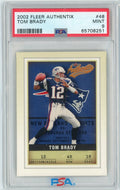 Graded 2002 Fleer Authentix Tom Brady #48 Football Card PSA 9 Mint