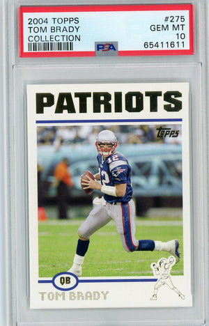Graded 2004 Topps Collection Tom Brady #275 Football Card PSA 10 Gem Mint