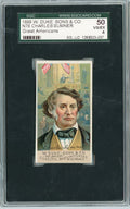 Graded 1888 N76 W. Duke, Sons & Co. Great Americans #CS Charles Sumner Baseball Tobacco Card SGC 4