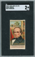 Graded 1888 N76 W. Duke, Sons & Co. Great Americans #DW Daniel Webster Baseball Tobacco Card SGC 2