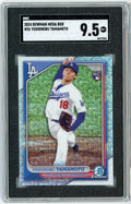 Graded 2024 Topps Bowman Mega Box Yoshinobu Yamamoto #36 Rookie RC Baseball Card SGC 9.5 Mint+