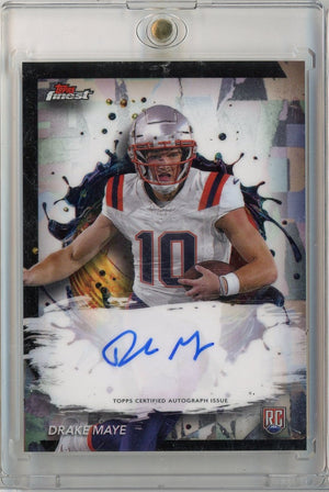 2024 Topps Finest Drake Maye #RFA-DM Auto New England Patriots Rookie RC Football Card