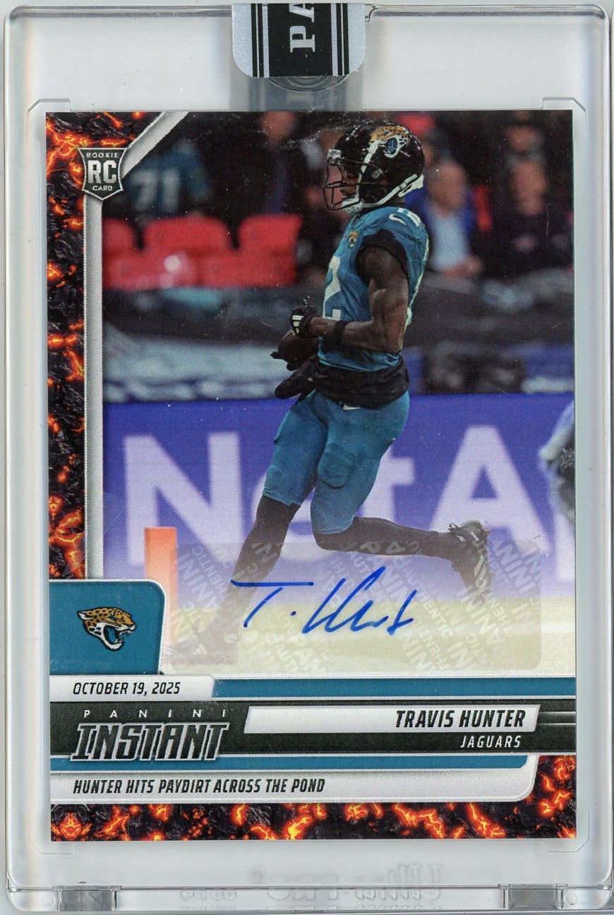 2025 Panini Instant Travis Hunter #157 Magma Auto 1/1 Jacksonville Jaguars Rookie RC Football Card