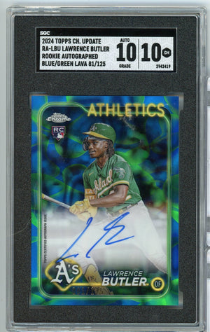 Graded 2024 Topps Chrome Update Lawrence Butler #RALBU Blue Green Lava #/125 Rookie RC Baseball Card SGC 10 Auto 10