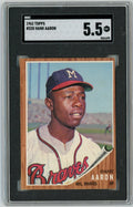Graded 1962 Topps Hank Aaron #320 Baseball Card SGC 5.5 Excellent+