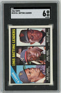 Graded 1966 Topps NL Batting Leaders Clemente Aaron Mays #215 Baseball Card SGC 6