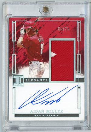 2024 Panini Impeccable Aidan Miller #EPJAM /25 Elegance Relic Auto Rookie RC Baseball Card