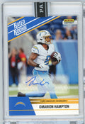 2025 Panini Instant NFL Omarion Hampton #16 Rated Retro Rookie Auto /99 Los Angeles Chargers Rookie RC Football Card