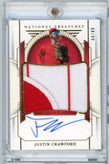 2024 Panini National Treasures Justin Crawford #PMSJC /49 Rookie Patch Auto Rookie RC Baseball Card