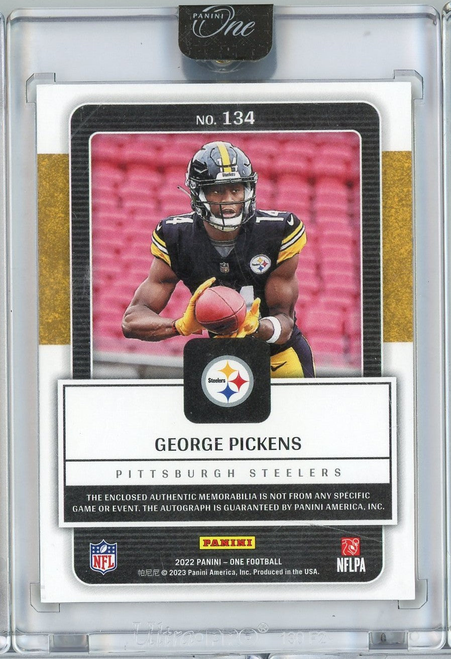 2022 Panini One George Pickens #134 /49 Rookie Patch Auto RPA Rookie RC Football Card