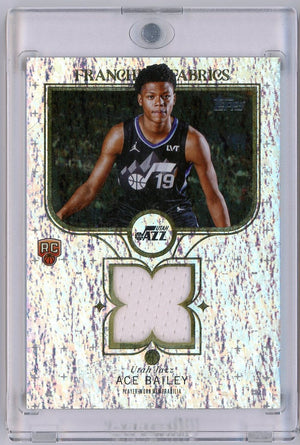 2025 Topps Ace Bailey #FFAB Franchise Fabrics Player Worn Relic Utah Jazz Rookie RC Basketball Card