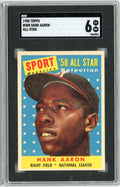 Graded 1958 Topps All Star Hank Aaron #488 Baseball Card SGC 6 EX-NM