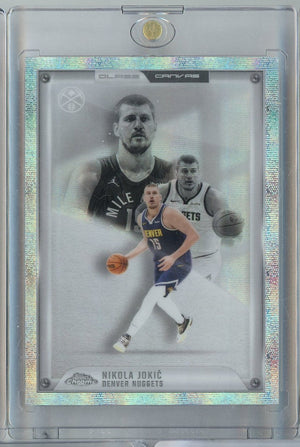 2025 Topps Chrome Glass Canvas Nikola Jokic #GC2 CREASED Denver Nuggets Basketball Card