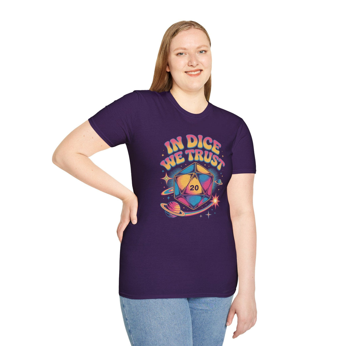 In Dice We Trust Psychedelic D20 T-Shirt