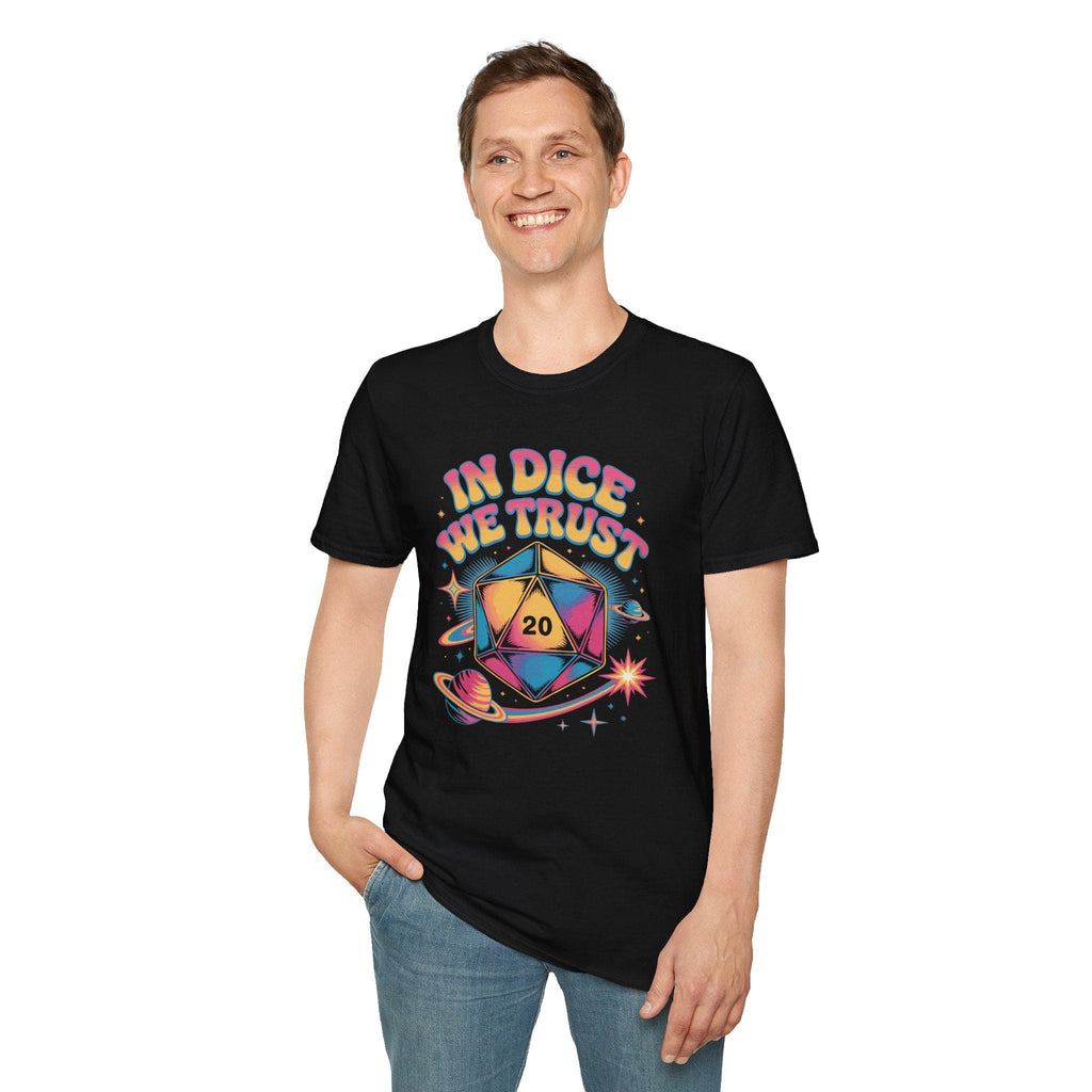 In Dice We Trust Psychedelic D20 T-Shirt