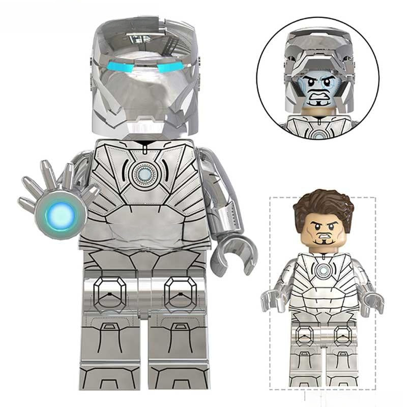 Iron Man Avengers Tony Stark Silver suit Avengers Marvel MCU Minifigure 4