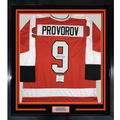Framed Autographed/Signed Ivan Provorov 35x39 Philadelphia Orange Hockey Jersey Beckett BAS COA