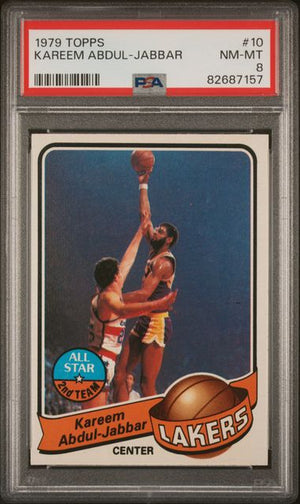 Graded 1979 Topps Kareem Abdul-Jabbar #10 Basketball Card PSA 8 NM-MT