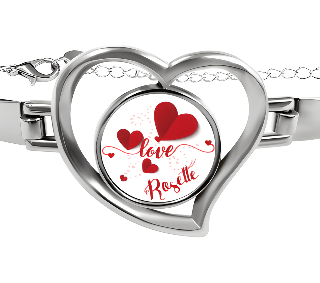 Personalized Heart Bracelet – Custom Name Love Bangle