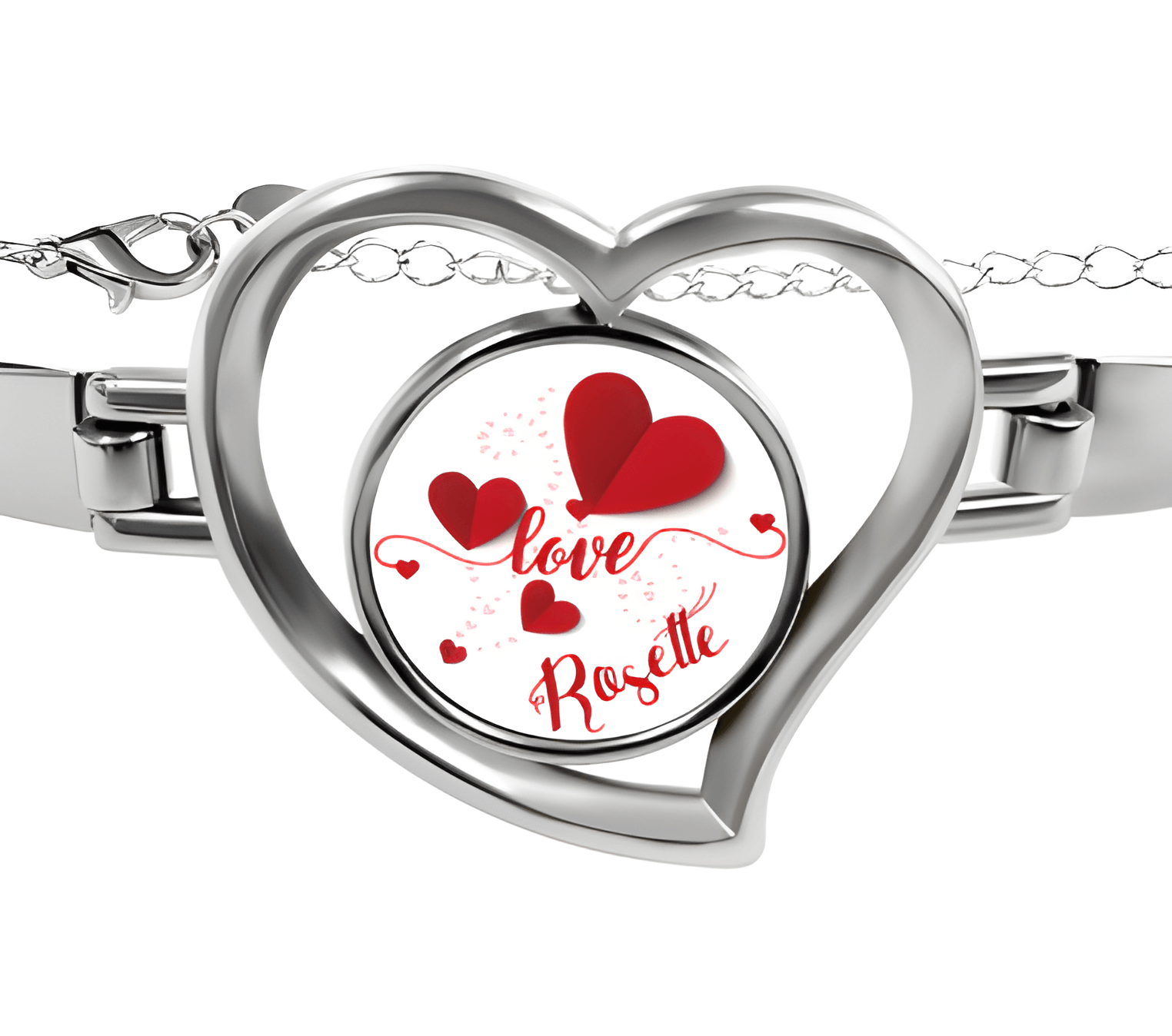 Personalized Heart Bracelet – Custom Name Love Bangle