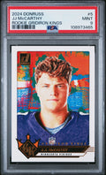 Graded 2024 Panini Donruss JJ McCarthy #5 Rookie Gridiron Kings Rookie RC Football Card PSA 9 Mint