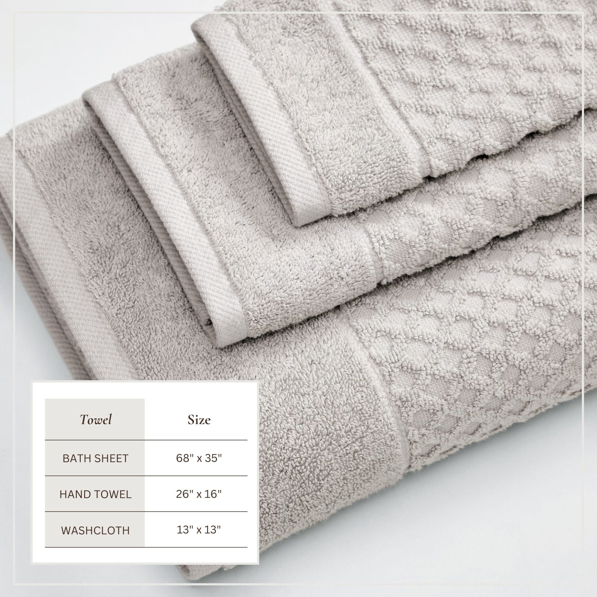 Cotton Diamond Waffle Weave Bath Towel Set - Grayson Collection