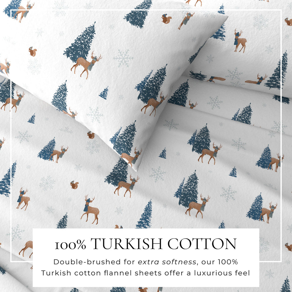 Turkish Cotton Christmas Flannel Sheet Set - Whittaker Collection
