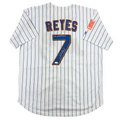 Autographed/Signed Jose Reyes New York Pinstripe Baseball Jersey JSA COA