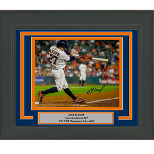 Framed Autographed/Signed Jose Altuve Houston Astros 16x20 Baseball Photo JSA COA #2