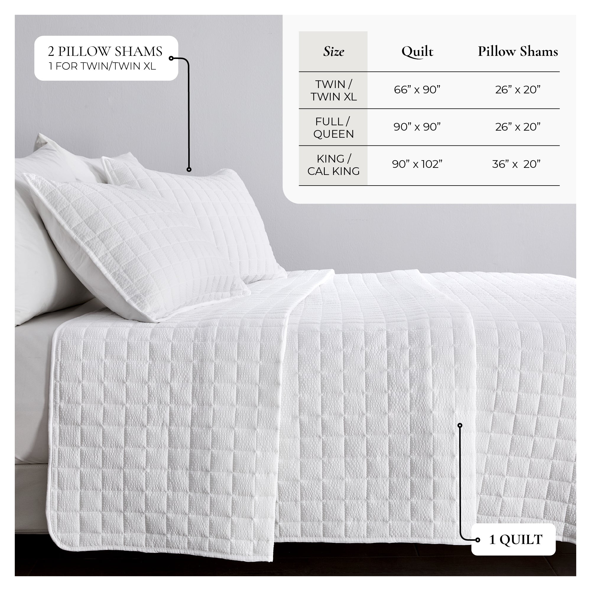 Box-Stitched Seersucker Quilt Set - Seersucker Collection