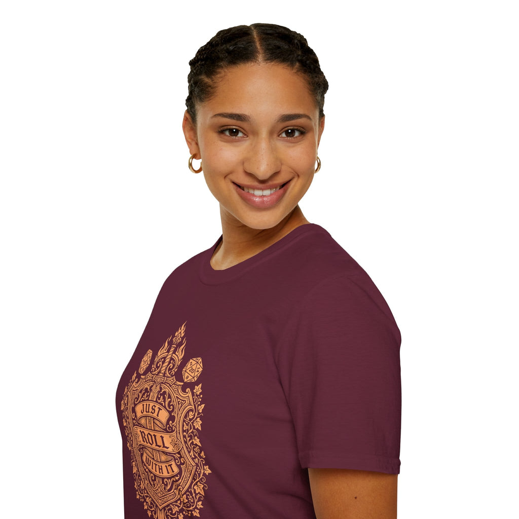 Just Roll With It D20 Tabletop RPG T-Shirt
